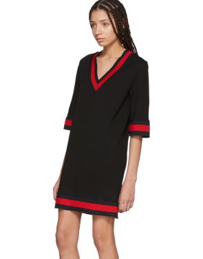 photo Black Jersey V-Neck Dress by Gucci - Image 4