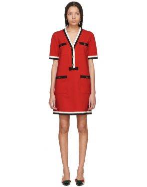 photo Red Striped Piping Dress by Gucci - Image 1