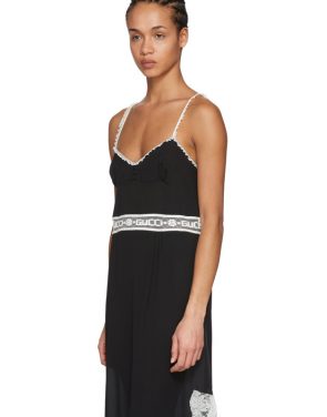 photo Black Lace Logo Slip Dress by Gucci - Image 4