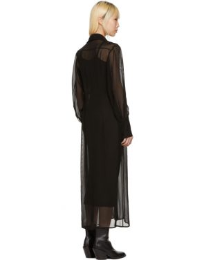 photo Black Floor-Length Shirt Dress by Yang Li - Image 3