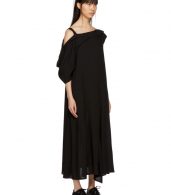 photo Black Asymmetric Draped Strap Dress by Yohji Yamamoto - Image 2
