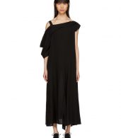 photo Black Asymmetric Draped Strap Dress by Yohji Yamamoto - Image 1