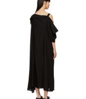 photo Black Asymmetric Draped Strap Dress by Yohji Yamamoto - Image 3