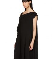 photo Black Asymmetric Draped Strap Dress by Yohji Yamamoto - Image 4