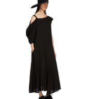 photo Black Asymmetric Draped Strap Dress by Yohji Yamamoto - Image 5