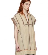 photo Beige Embroidered Belissa Dress by Isabel Marant Etoile - Image 2