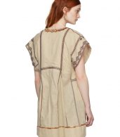 photo Beige Embroidered Belissa Dress by Isabel Marant Etoile - Image 3