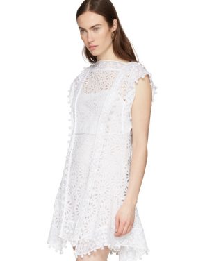 photo White Kunst Broderie Anglaise Short Dress by Isabel Marant - Image 4