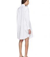 photo White Poplin Asymmetric Shirt Dress by Jil Sander Navy - Image 3