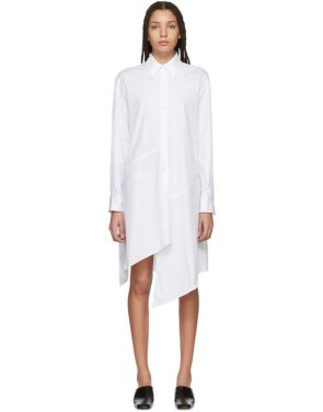 photo White Poplin Asymmetric Shirt Dress by Jil Sander Navy - Image 1
