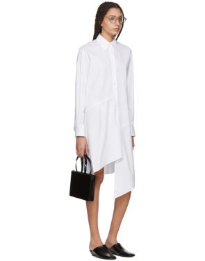photo White Poplin Asymmetric Shirt Dress by Jil Sander Navy - Image 5
