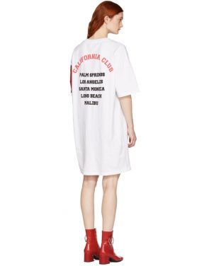photo White and Red California Club T-Shirt Dress by SJYP - Image 3