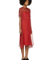 photo Red Chiffon Voluminous Dress by Mansur Gavriel - Image 2