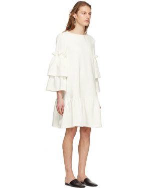 photo Off-White Tiered Sleeve Full Peplum Dress by Edit - Image 2