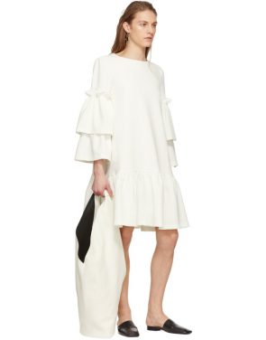 photo Off-White Tiered Sleeve Full Peplum Dress by Edit - Image 4