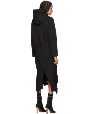 photo Black Panelled Hooded Dress by Vetements - Image 3