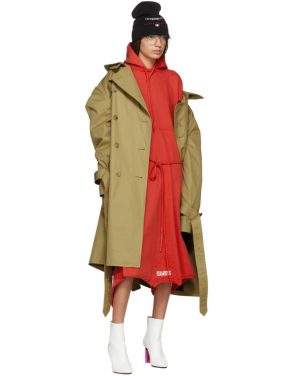 photo Red Panelled Hooded Dress by Vetements - Image 5