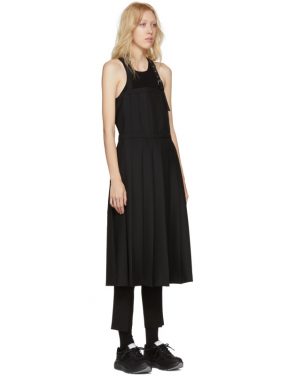 photo Black Wool Pleated Apron Dress by Noir Kei Ninomiya - Image 2
