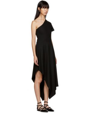 photo Black Slashed Panel Single-Shoulder Dress by Rosetta Getty - Image 2