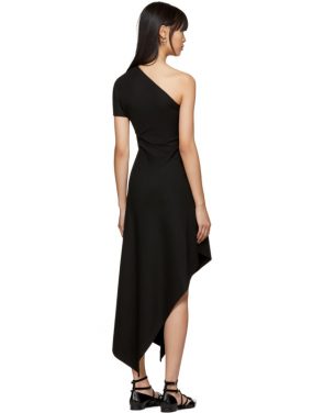 photo Black Slashed Panel Single-Shoulder Dress by Rosetta Getty - Image 3