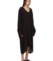 photo Black U-Hooded Dress by Ys - Image 2