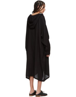 photo Black U-Hooded Dress by Ys - Image 3