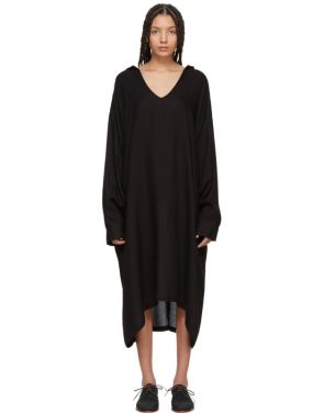 photo Black U-Hooded Dress by Ys - Image 1