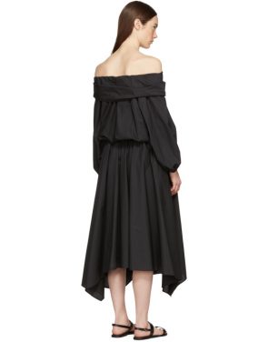 photo Black Bouffant Sleeve Off-The-Shoulder Dress by Enfold - Image 3