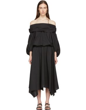 photo Black Bouffant Sleeve Off-The-Shoulder Dress by Enfold - Image 1