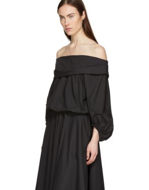 photo Black Bouffant Sleeve Off-The-Shoulder Dress by Enfold - Image 4
