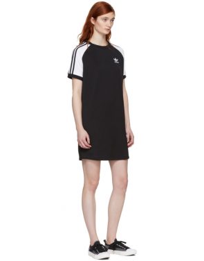 photo Black and White Raglan Dress by adidas Originals - Image 5
