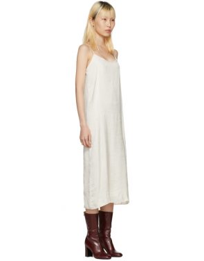 photo Off-White Portrait Long Slip Dress by Moderne - Image 2