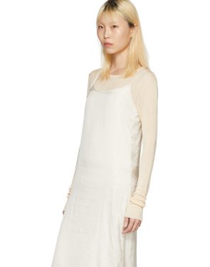 photo Off-White Portrait Long Slip Dress by Moderne - Image 4