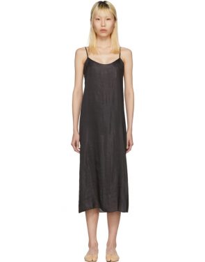 photo Black Portrait Long Slip Dress by Moderne - Image 1