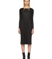 photo Black Pleated Long Dress by Pleats Please Issey Miyake - Image 1