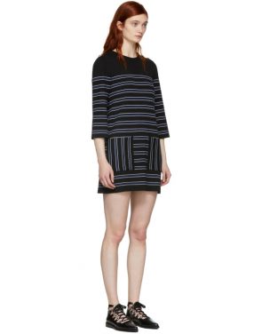 photo Navy and Black Striped Knit Dress by Alexachung - Image 4