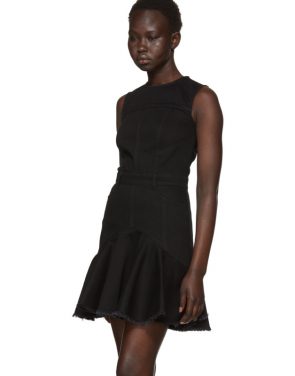 photo Black Mini Denim Dress by Alexander McQueen - Image 4
