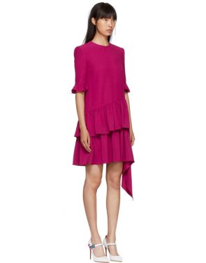 photo Pink Asymmetric Drape Dress by Alexander McQueen - Image 2