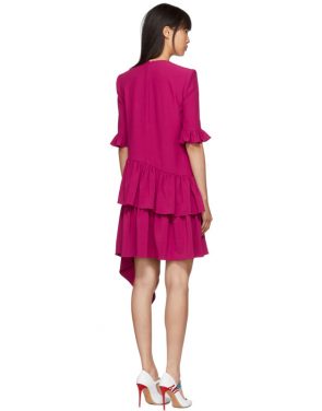 photo Pink Asymmetric Drape Dress by Alexander McQueen - Image 3