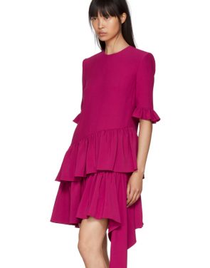photo Pink Asymmetric Drape Dress by Alexander McQueen - Image 4