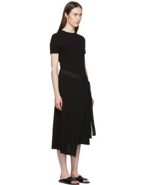 photo Black Apron Wrap T-Shirt Dress by Rosetta Getty - Image 2