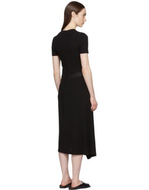 photo Black Apron Wrap T-Shirt Dress by Rosetta Getty - Image 3