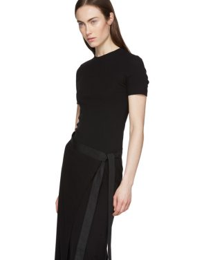 photo Black Apron Wrap T-Shirt Dress by Rosetta Getty - Image 4