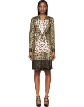 photo Leopard Print Silk Butterfly Embroidered Dress by Givenchy - Image 1