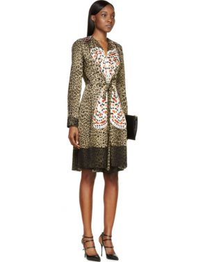 photo Leopard Print Silk Butterfly Embroidered Dress by Givenchy - Image 4
