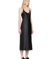 photo Black Silk Charmeuse Cami Dress by T by Alexander Wang - Image 2
