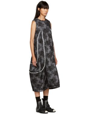 photo Black Padded Floral Lace Dress by Comme des Garcons - Image 2