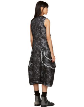 photo Black Padded Floral Lace Dress by Comme des Garcons - Image 3