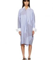 photo Blue and White Oversized Patchwork Shirt Dress by Loewe - Image 1