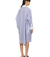 photo Blue and White Oversized Patchwork Shirt Dress by Loewe - Image 3